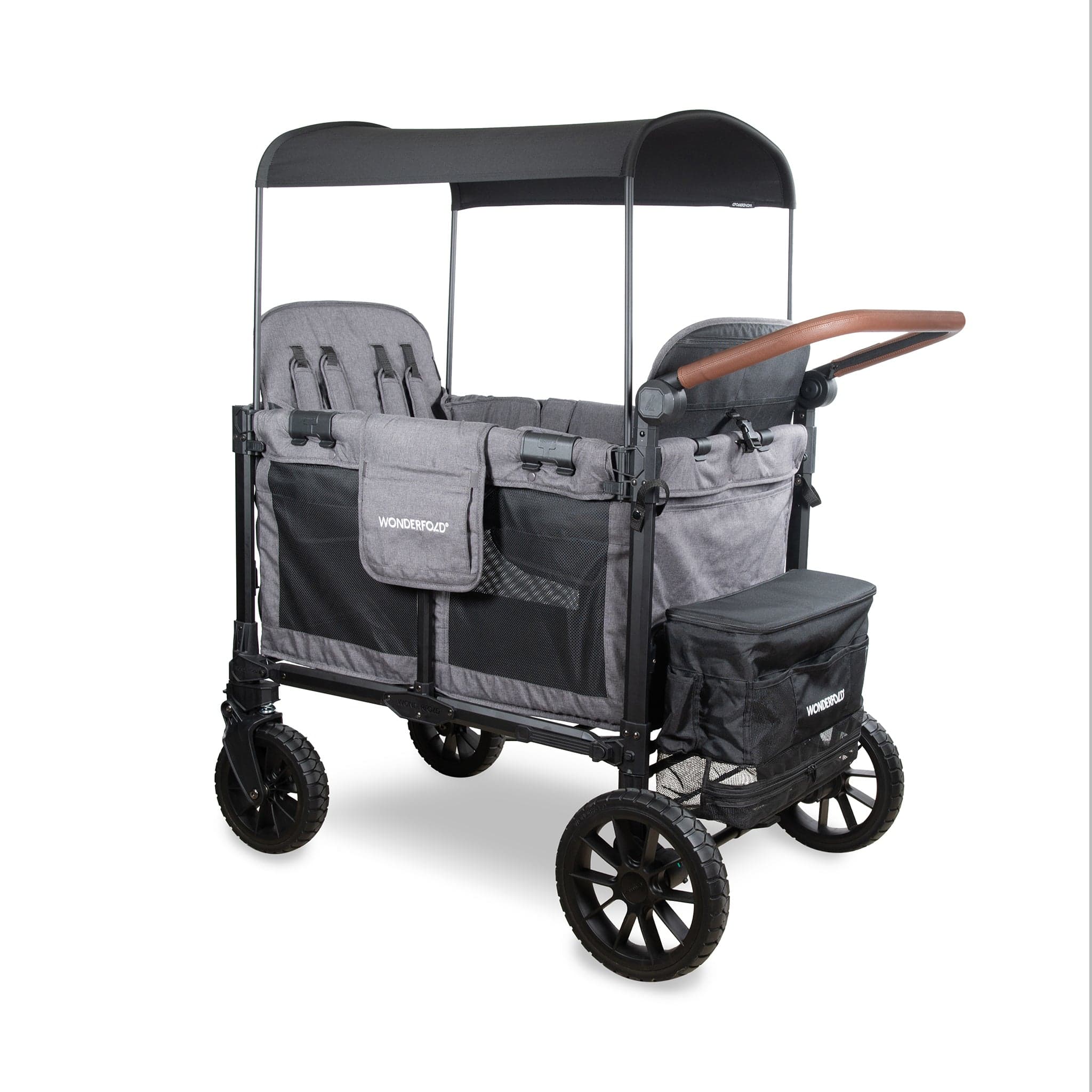 WonderFold W4 Luxe Pro (4 Seater) Stroller Wagon - Charcoal Gray