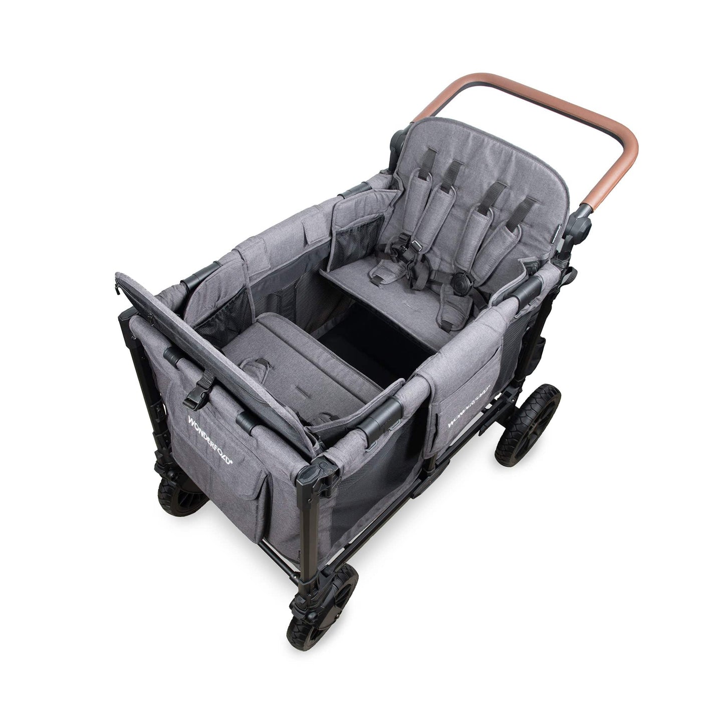 WonderFold W4 Luxe Pro (4 Seater) Stroller Wagon - Charcoal Gray - W4LUXP-GRY