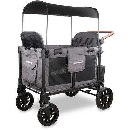 WonderFold W4 Luxe Pro (4 Seater) Stroller Wagon - Charcoal Gray - W4LUXP-GRY