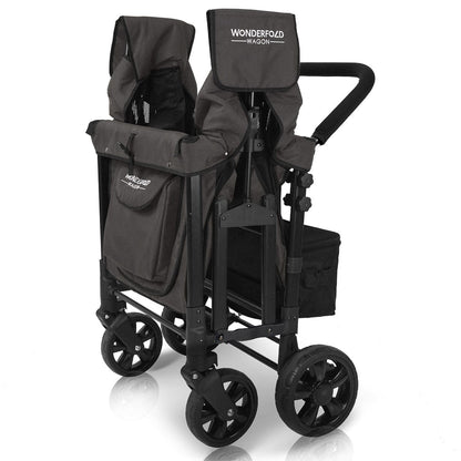 WonderFold W4 Original Quad (4 Seater) Stroller Wagon - Black - W4-BLACK