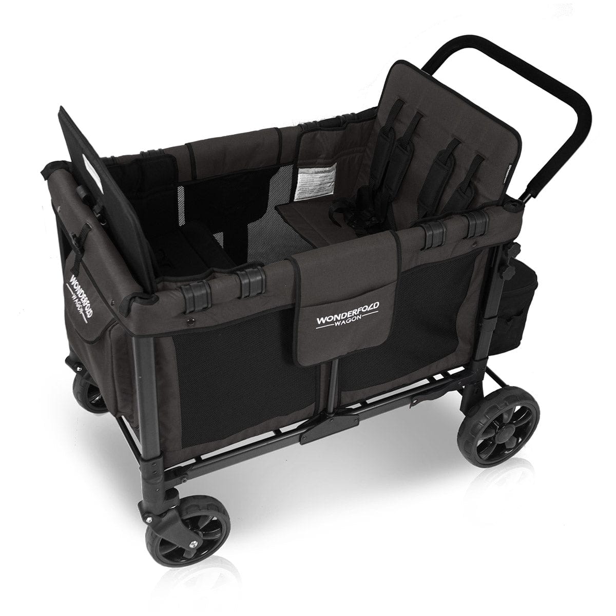 WonderFold W4 Original Quad (4 Seater) Stroller Wagon - Black - W4-BLACK
