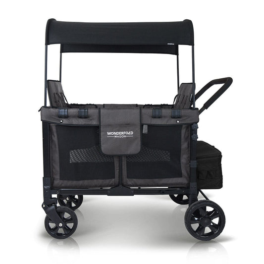 WonderFold W4 Original Quad (4 Seater) Stroller Wagon - Black - W4-BLACK