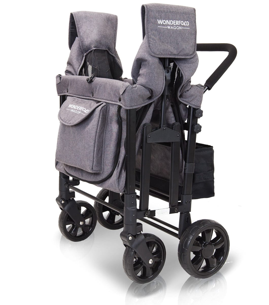 WonderFold W4 Original Quad (4 Seater) Stroller Wagon - Gray - W4-GRAY