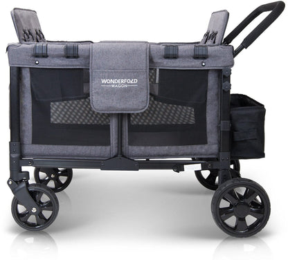 WonderFold W4 Original Quad (4 Seater) Stroller Wagon - Gray - W4-GRAY