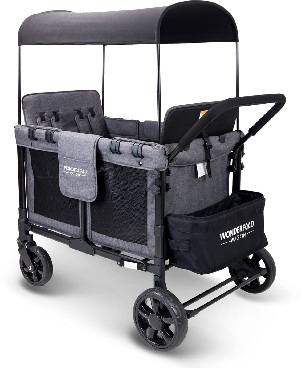 WonderFold W4 Original Quad (4 Seater) Stroller Wagon - Gray - W4-GRAY
