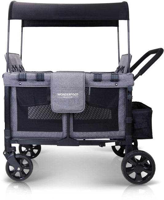 WonderFold W4 Original Quad (4 Seater) Stroller Wagon - Gray - W4-GRAY