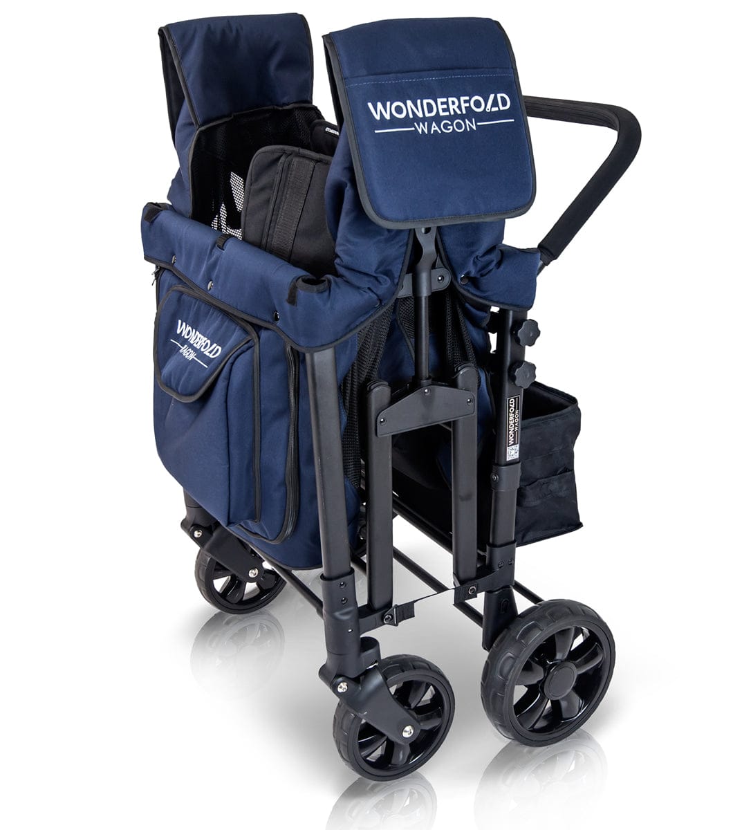 WonderFold W4 Original Quad (4 Seater) Stroller Wagon - Navy - W4-NAVY