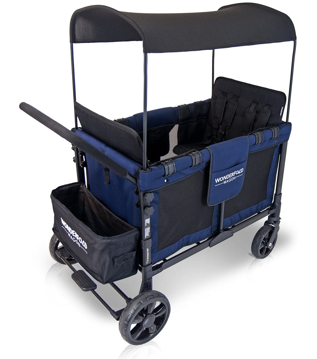 WonderFold W4 Original Quad (4 Seater) Stroller Wagon - Navy - W4-NAVY