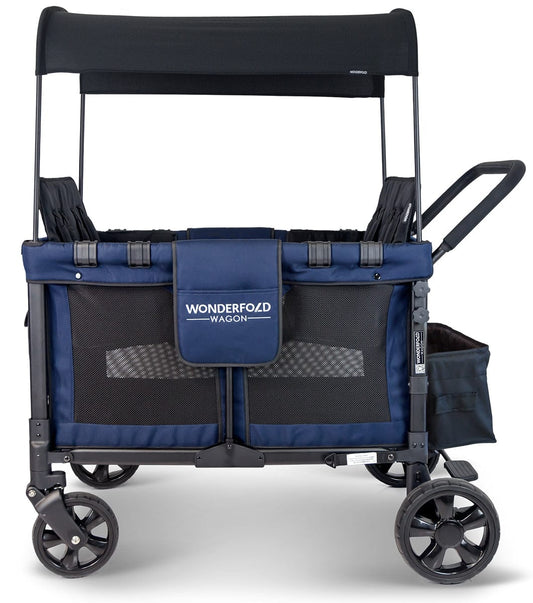WonderFold W4 Original Quad (4 Seater) Stroller Wagon - Navy - W4-NAVY