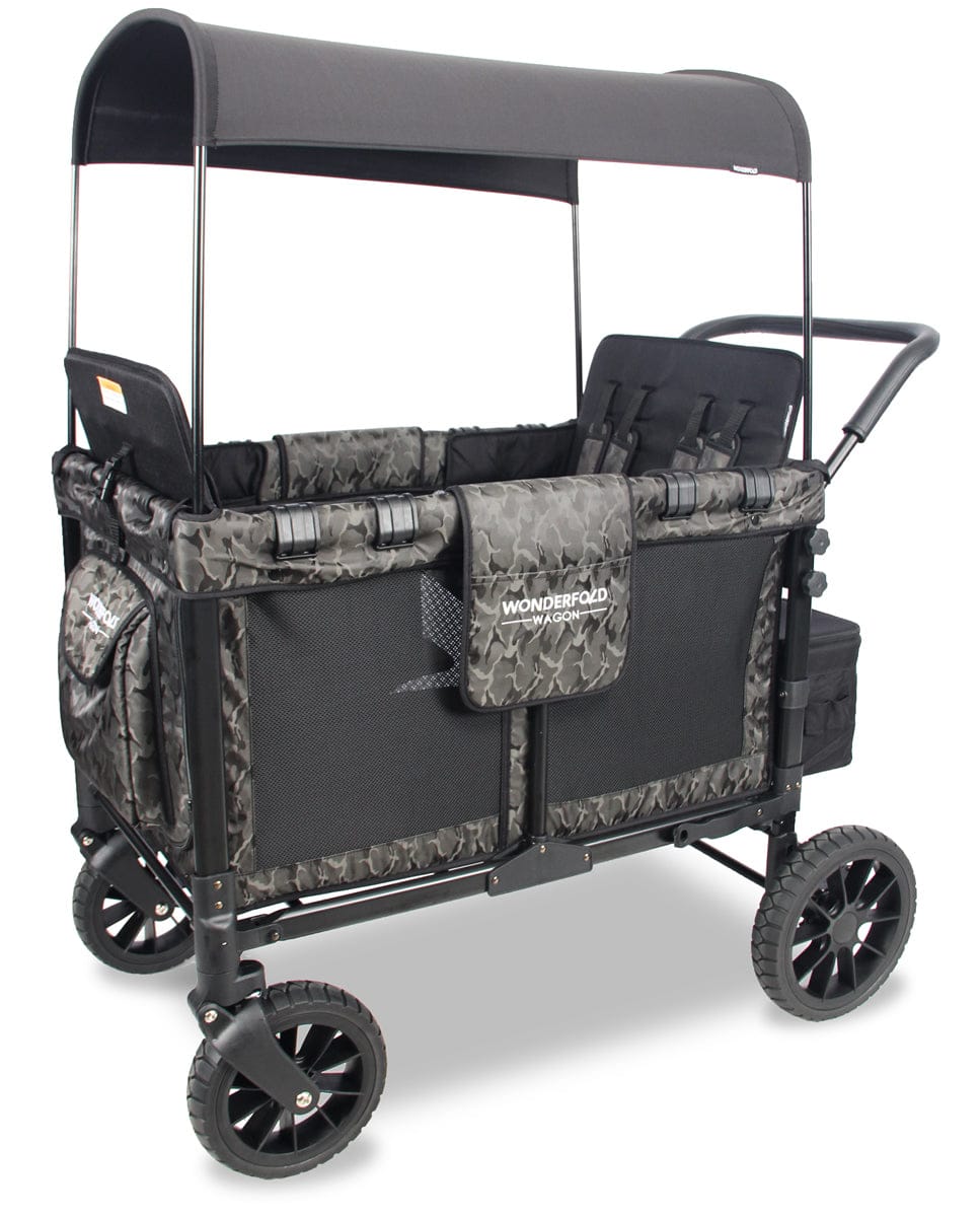 WonderFold W4 Quad Premium (4 Seater) Stroller Wagon - Camouflage (Limited Edition)