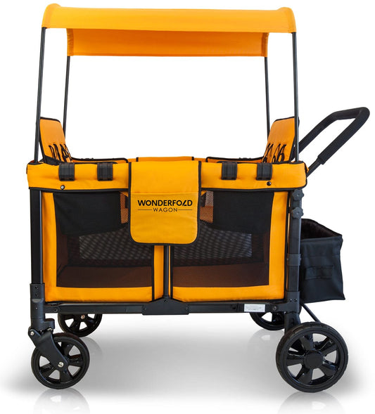 WonderFold W4 Original Quad (4 Seater) Stroller Wagon - Orange - W4-ORANGE