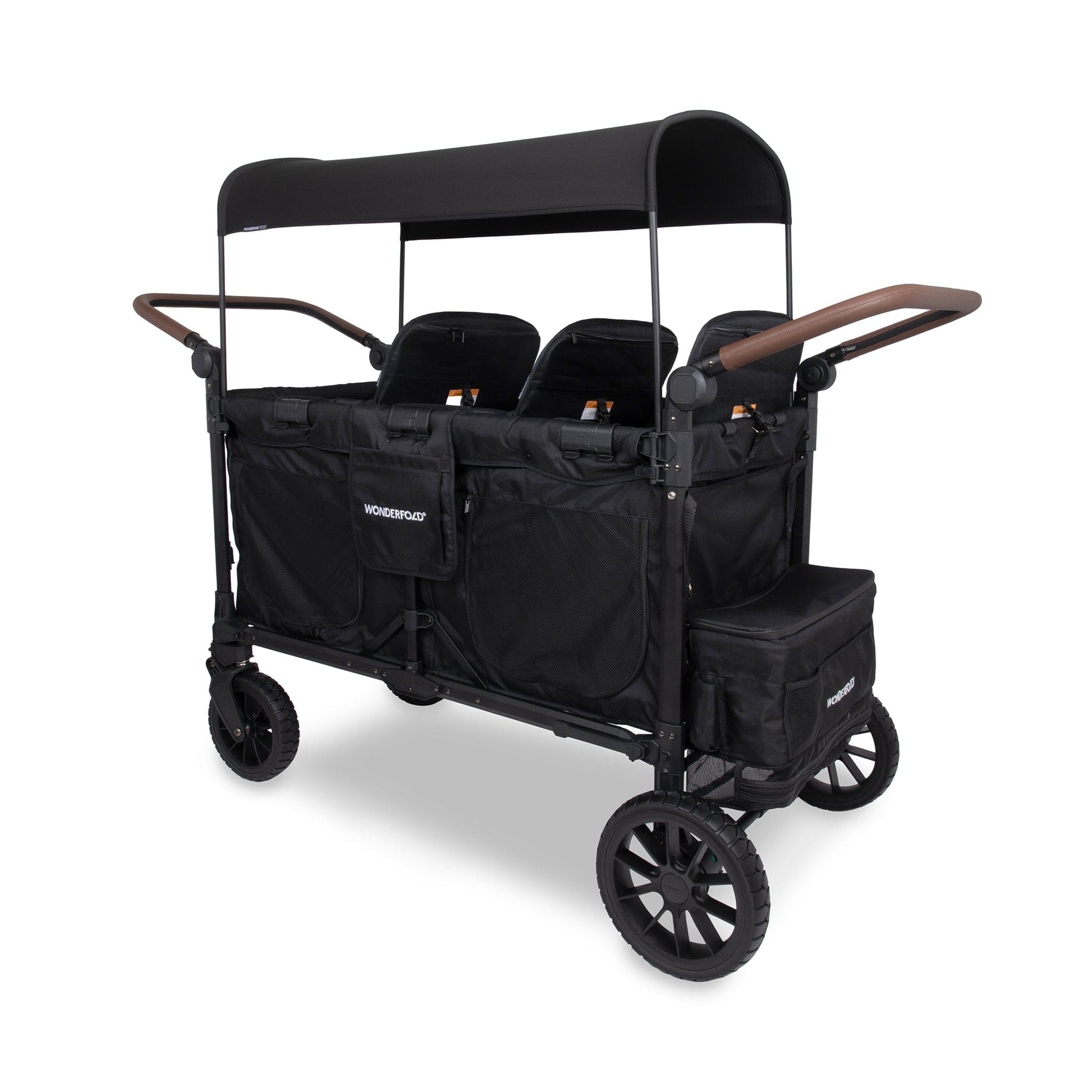 WonderFold W6 Pro (6 Seater) Stroller Wagon - Jet Black - W6LUXP-BLK