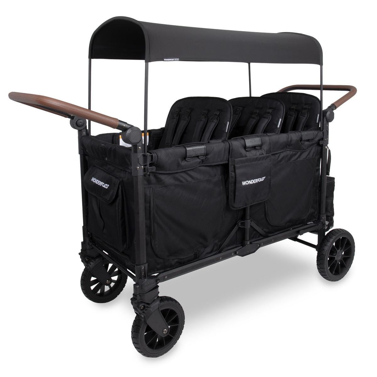 WonderFold W6 Pro Luxe (6 Seater) Stroller Wagon - Jet Black - W6LUXP-JBLK