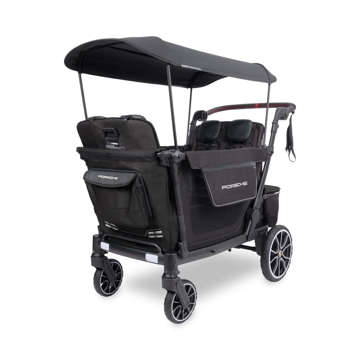 WonderFold Porsche edition black stroller wagon with canopy