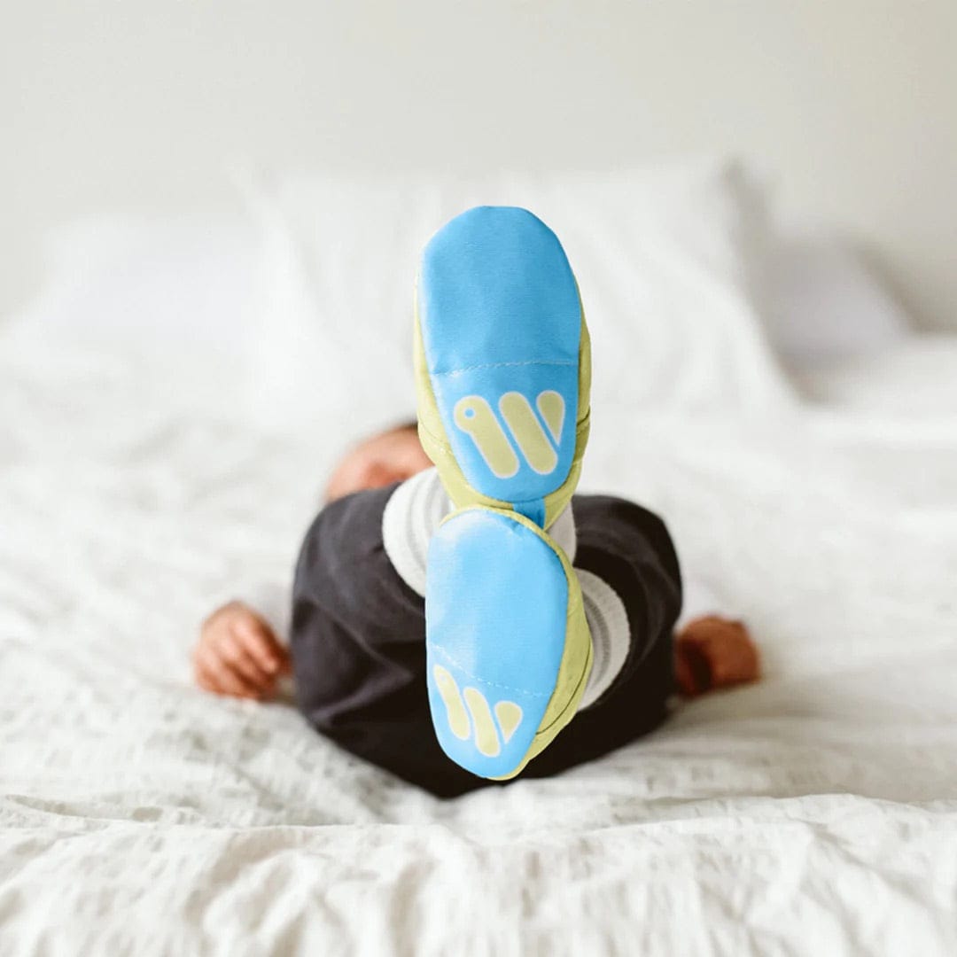 Woolybubs The Newbie Baby Shoe, Size 1 - Yellow / Blue - NEW-03-1