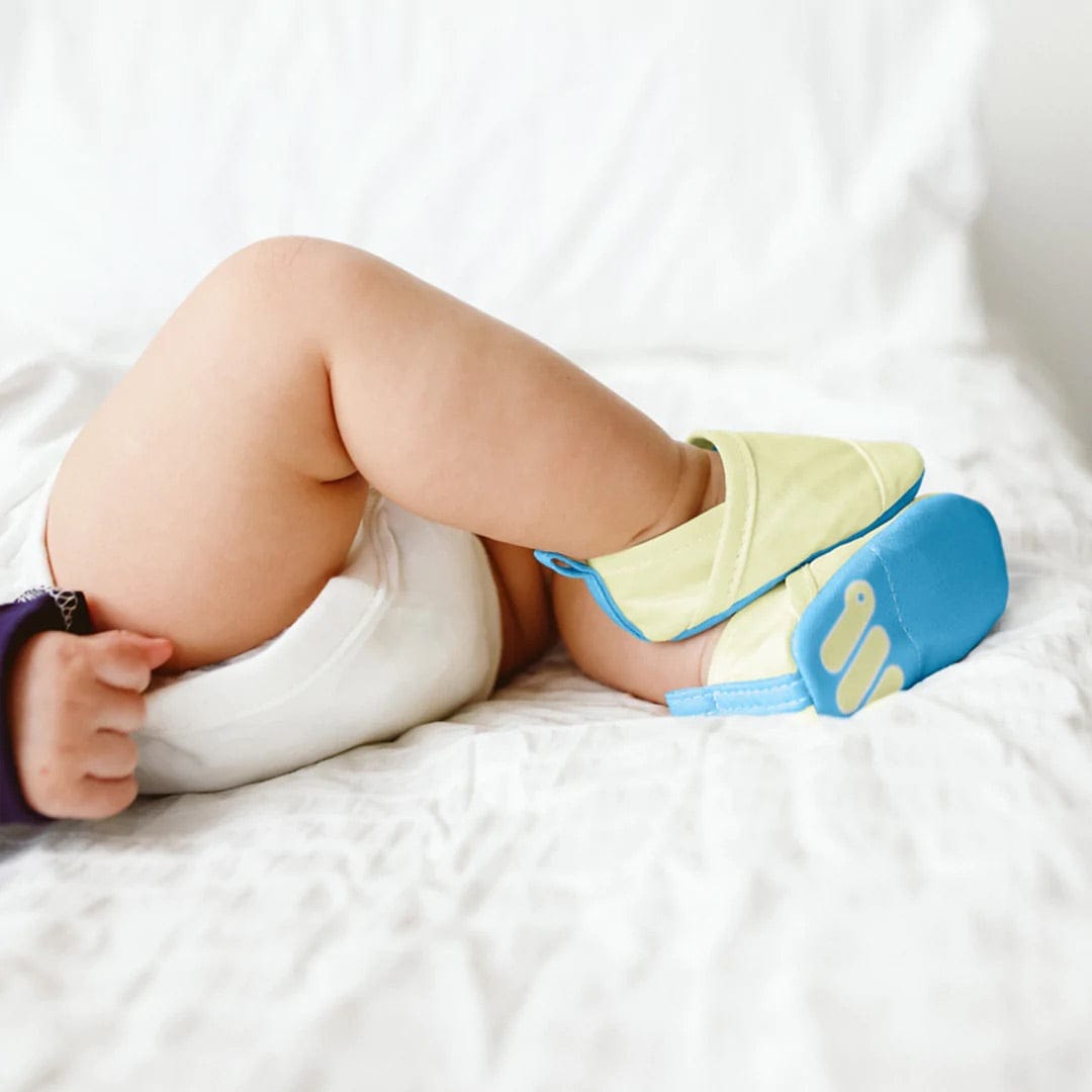 Woolybubs The Newbie Baby Shoe, Size 1 - Yellow / Blue - NEW-03-1