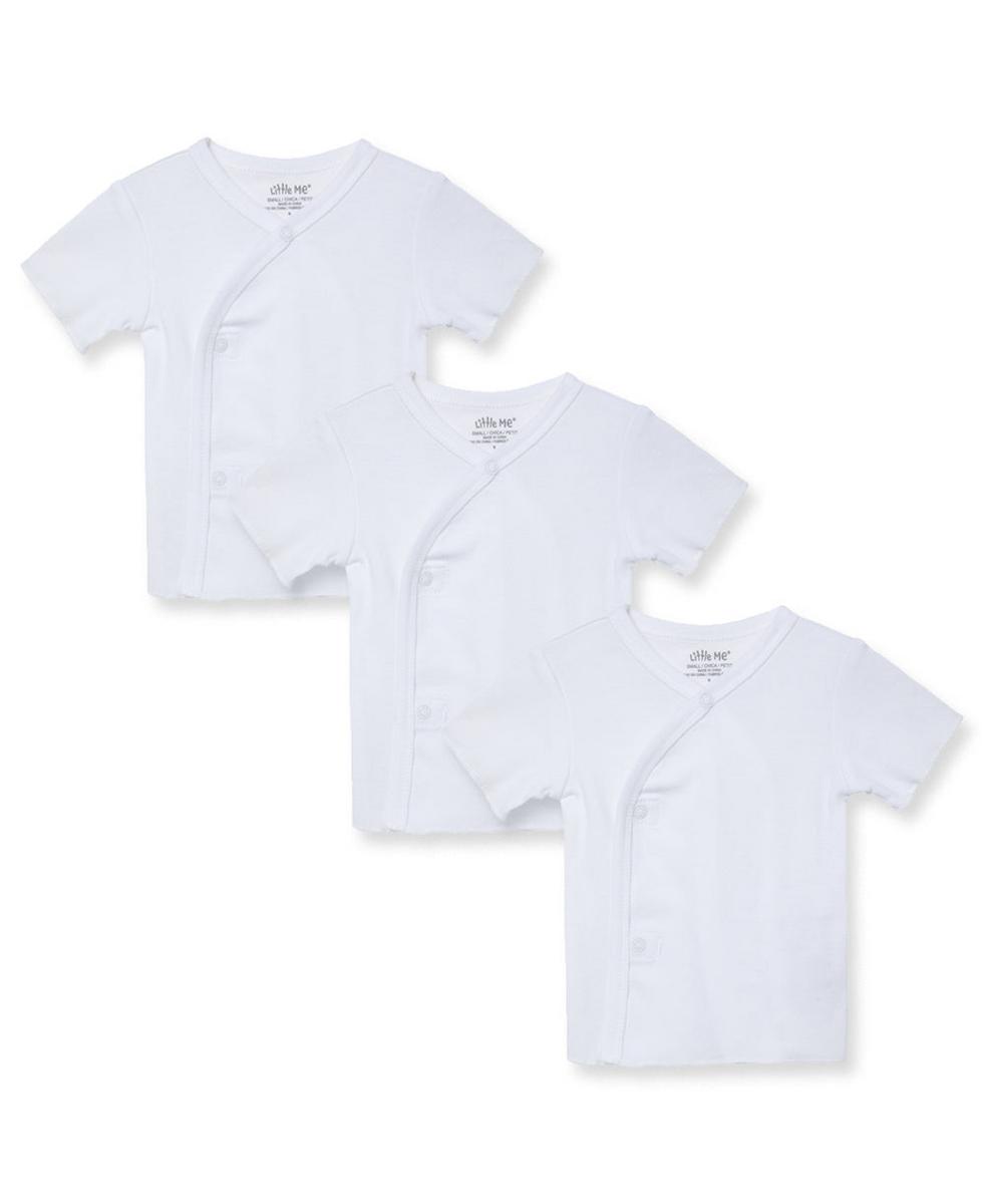 Little Me White 3-Pack T-Shirts - White, Small