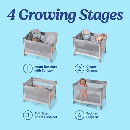 Graco Pack 'n Play Care Suite Bassinet Lux Playard - Sky - 2224032