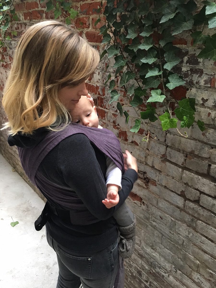 XOXO Buckle Wrap Baby Carrier, Eco2 Collection - Eggplant Emoji - BW1-ECEG