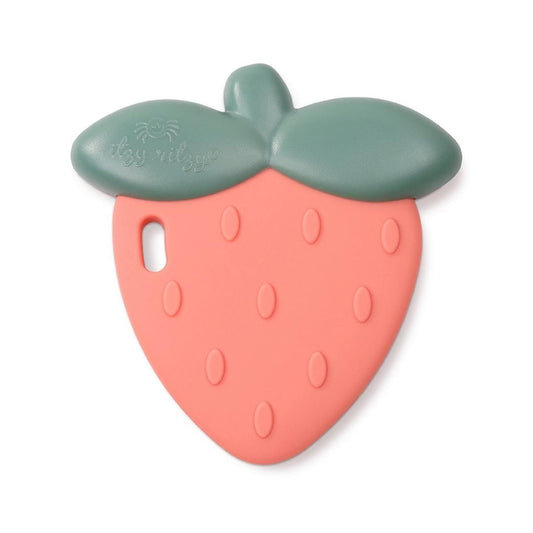 Itzy Ritzy Sweetie Shake Silicone Teether with Rattle Sound - Strawberry - SS8579