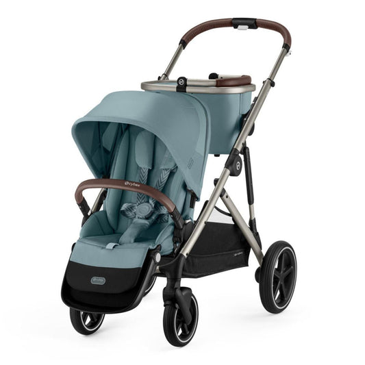 Cybex Gazelle S Single-to-Double Stroller - Taupe Fame / Stormy Blue - 524001303