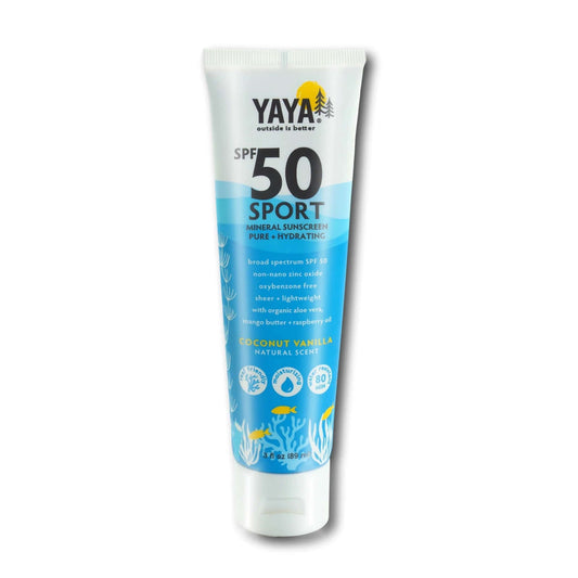 Yaya Organics SPF 50 Sport Mineral Sunscreen Pure + Gentle, 3 fl oz - 758890080366