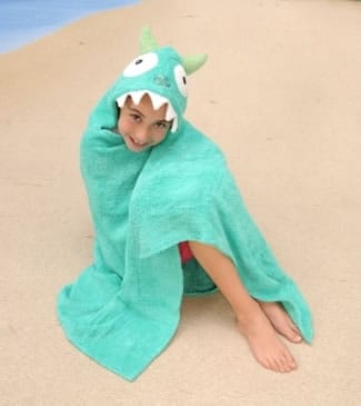 Yikes Twins Hooded Towel - Monster Turquoise