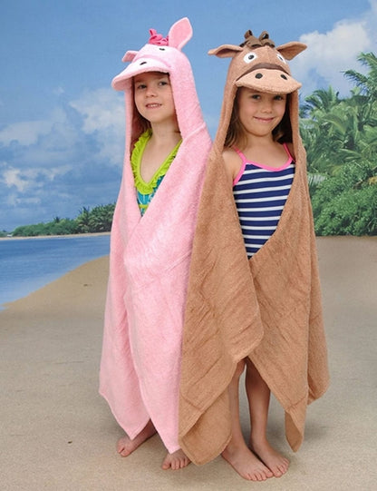 Yikes Twins Hooded Towel - Pink Pony
