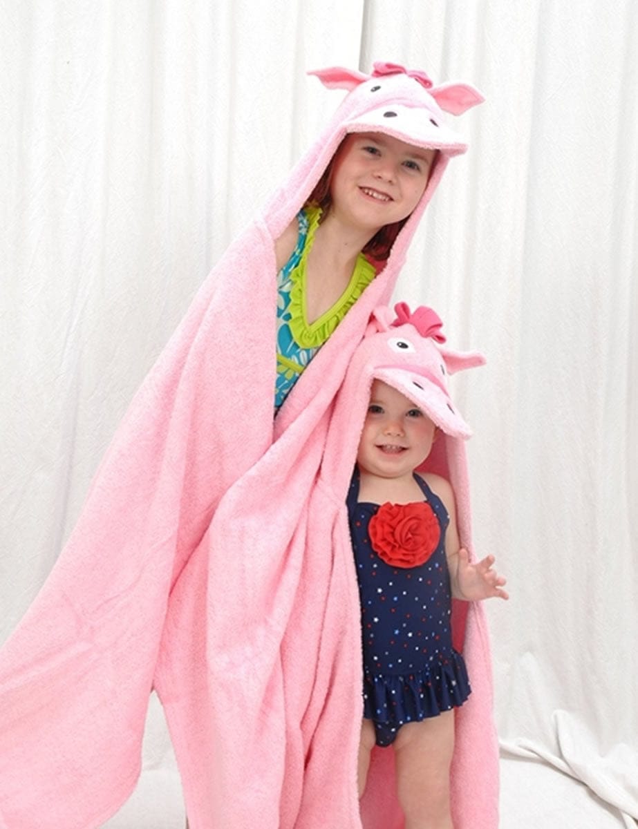Yikes Twins Hooded Towel - Pink Pony