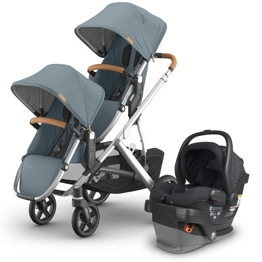 UPPAbaby Vista V3 Double Stroller with RumbleSeat V3 + Mesa V2 Travel System Bundle - Callum / Jake - DBL-V3-TRVL-MESA-V2-0303-VSO-NA-CLM
