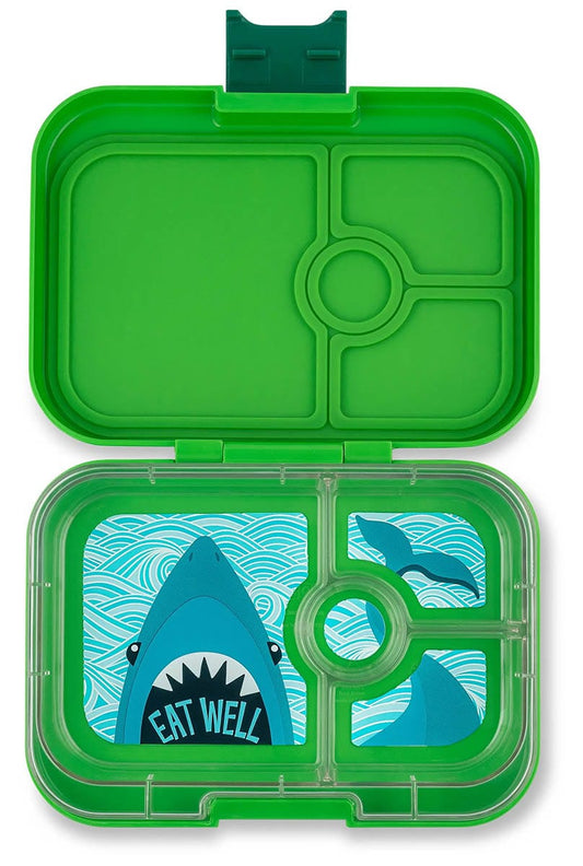 Yumbox Leakproof Bento Lunchbox, Panino - Bamboo Green / Shark Tray - BGII202110SK