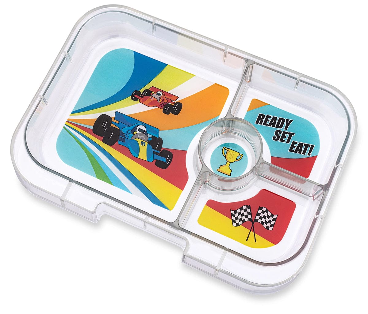 Yumbox Leakproof Bento Lunchbox, Panino - Monte Carlo Blue / Race Cars - MBII202303C