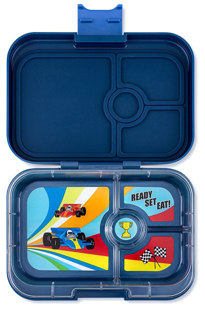 Yumbox Leakproof Bento Lunchbox, Panino - Monte Carlo Blue / Race Cars - MBII202303C