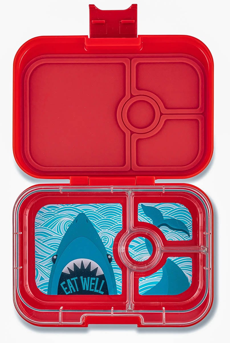 Yumbox Leakproof Bento Lunchbox, Panino - Wow Red / Shark Tray - WRII202110SK
