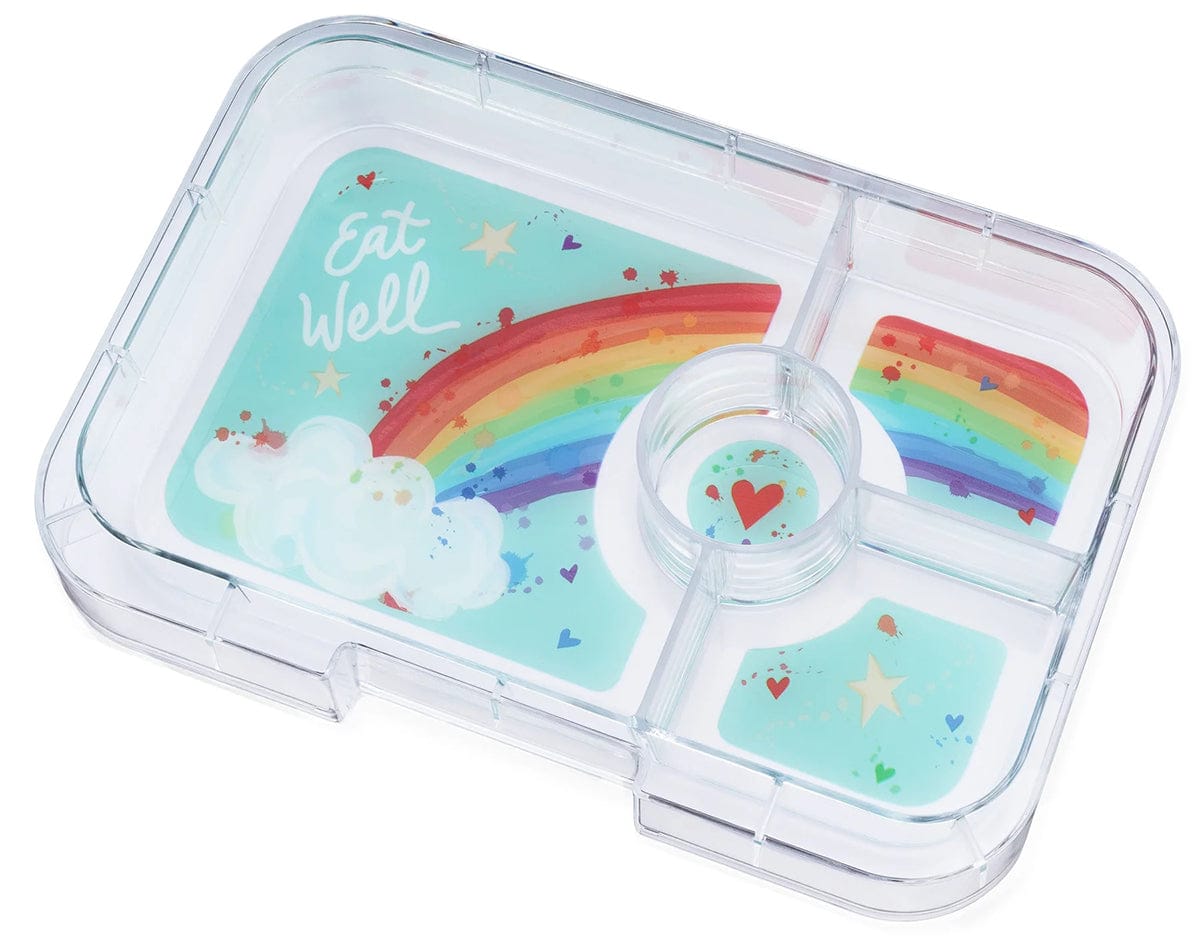 Yumbox Leakproof Bento Lunchbox, Tapas 4 Compartment - Capri Pink / Rainbow - CPIII202210R