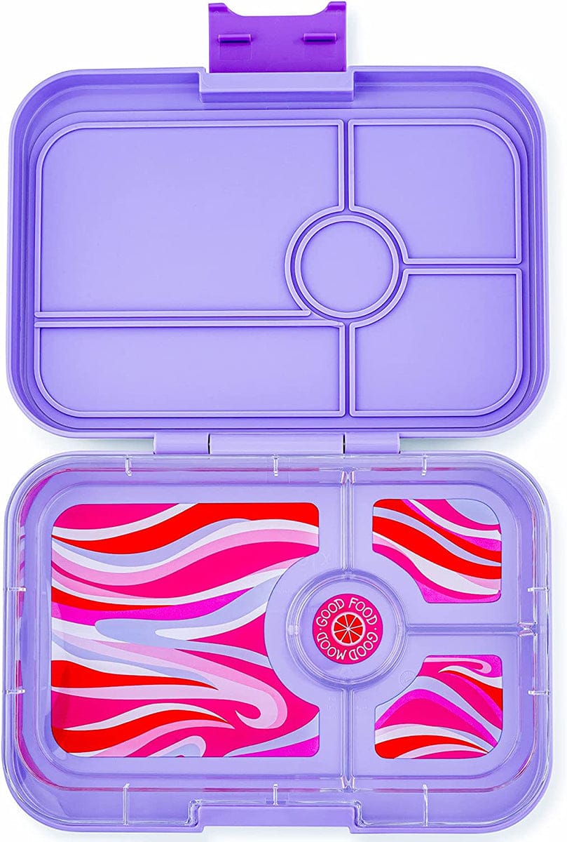 Yumbox Leakproof Bento Lunchbox, Tapas 4 Compartment - Ibiza Purple / Groovy Tray - IPIII2022024G