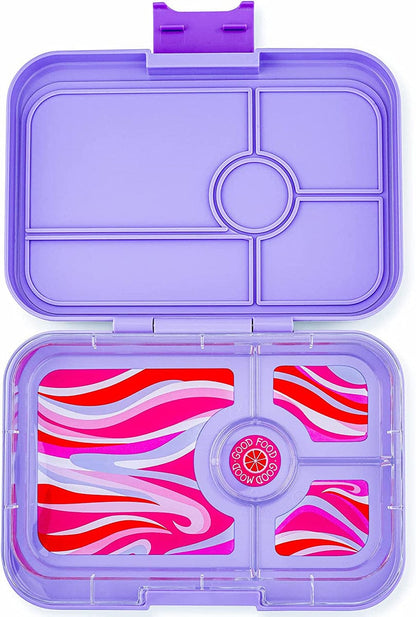 Yumbox Leakproof Bento Lunchbox, Tapas 4 Compartment - Ibiza Purple / Groovy Tray - IPIII2022024G