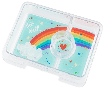 Yumbox Leakproof Bento Snack Box, 3 Compartment - Fifi Pink / Rainbow - FPSN202303R