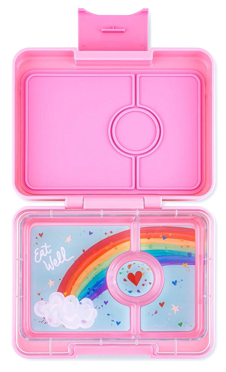 Yumbox Leakproof Bento Snack Box, 3 Compartment - Fifi Pink / Rainbow - FPSN202303R