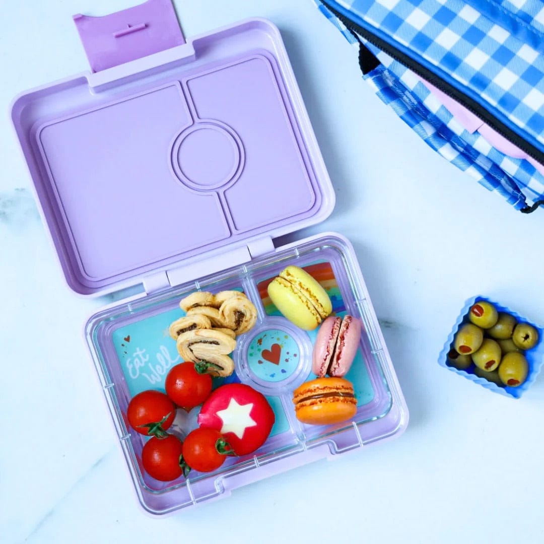 Yumbox Leakproof Bento Snack Box, 3 Compartment - Lulu Purple / Rainbow - LPSN202303R