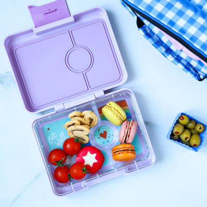 Yumbox Leakproof Bento Snack Box, 3 Compartment - Lulu Purple / Rainbow - LPSN202303R