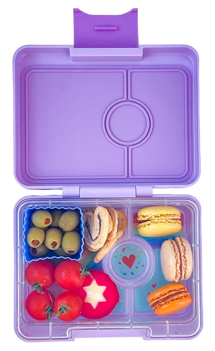 Yumbox Leakproof Bento Snack Box, 3 Compartment - Lulu Purple / Rainbow - LPSN202303R