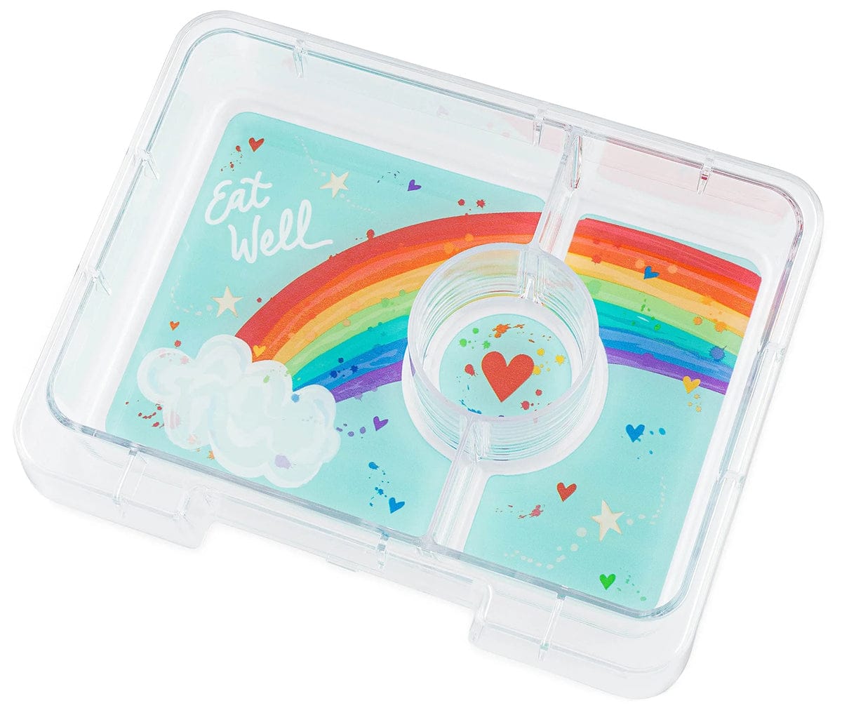 Yumbox Leakproof Bento Snack Box, 3 Compartment - Misty Aqua / Rainbow - MASN202210R