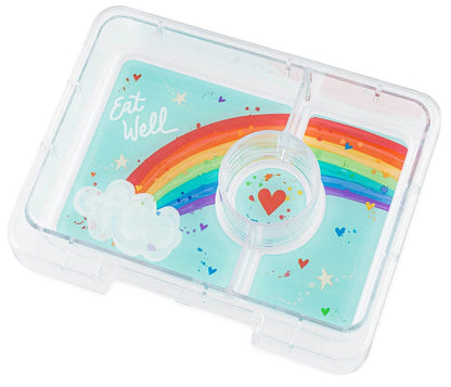 Yumbox Leakproof Bento Snack Box, 3 Compartment - Misty Aqua / Rainbow - MASN202210R