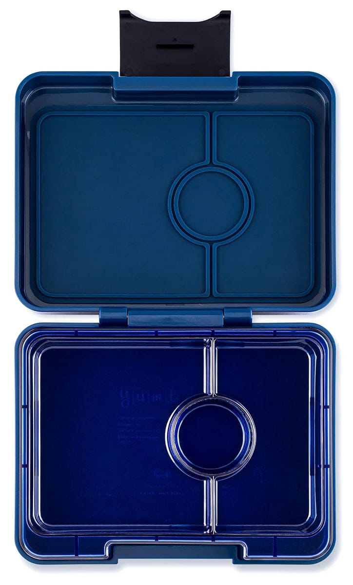 Yumbox Leakproof Bento Snack Box, 3 Compartment - Monte Carlo Blue / Navy - MBSN202303N