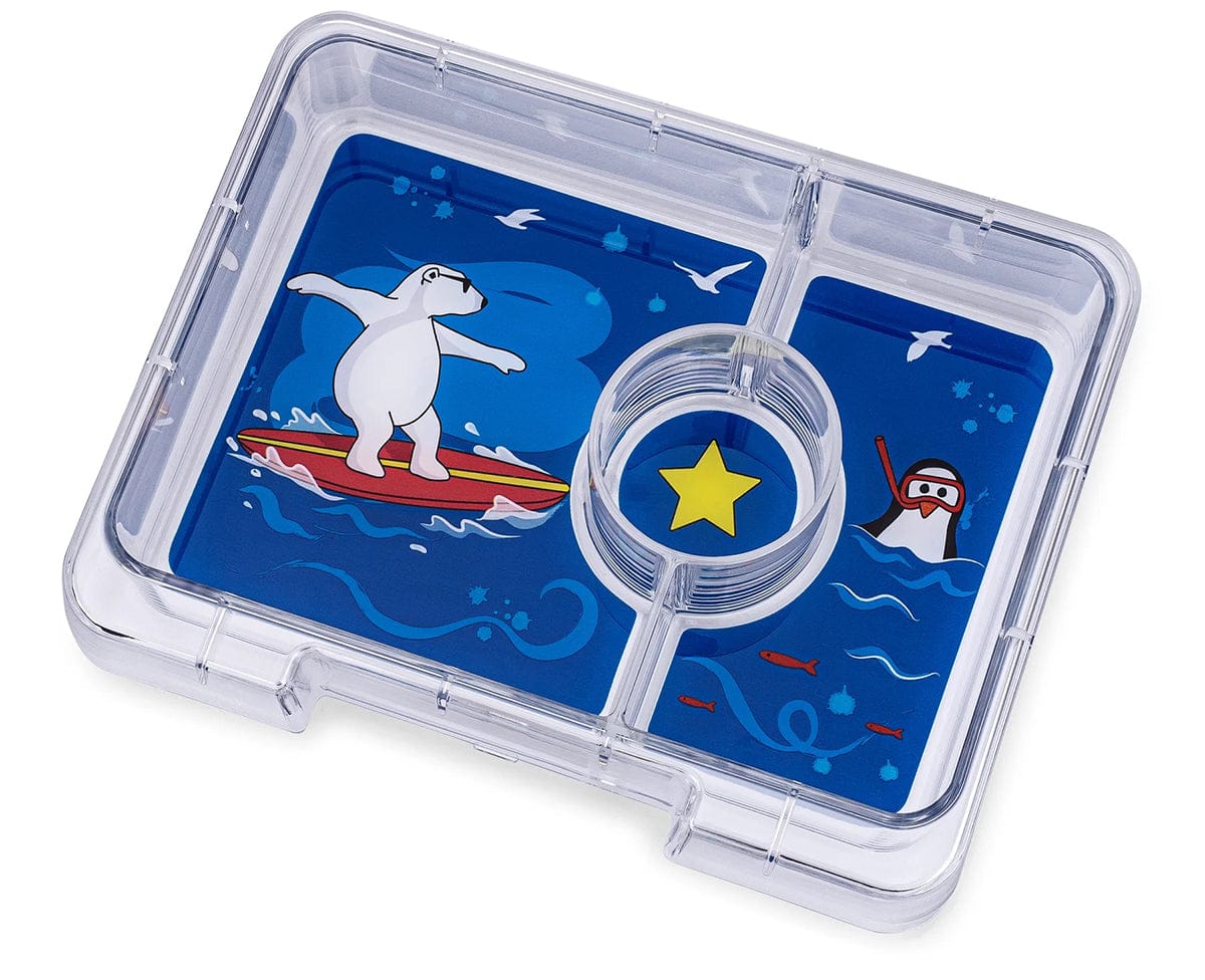 Yumbox Leakproof Bento Snack Box, 3 Compartment - Roar Red / Polar Bear - RRSN202303B
