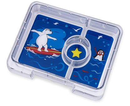 Yumbox Leakproof Bento Snack Box, 3 Compartment - Roar Red / Polar Bear - RRSN202303B