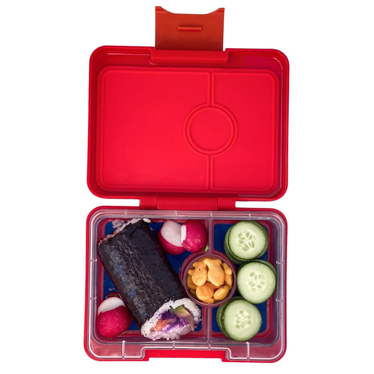 Yumbox Leakproof Bento Snack Box, 3 Compartment - Roar Red / Polar Bear - RRSN202303B