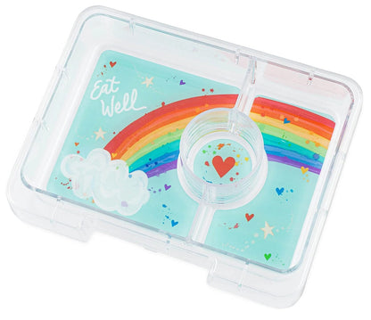 Yumbox Leakproof Bento Snack Box, 3 Compartment - Tropical Aqua / Rainbow - TASN202303R
