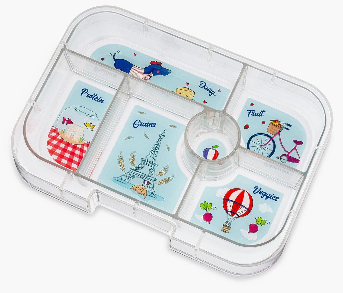 Yumbox Original Leakproof Bento Lunchbox, 6 Compartment - Hazy Gray / Paris Tray - HGI202303P